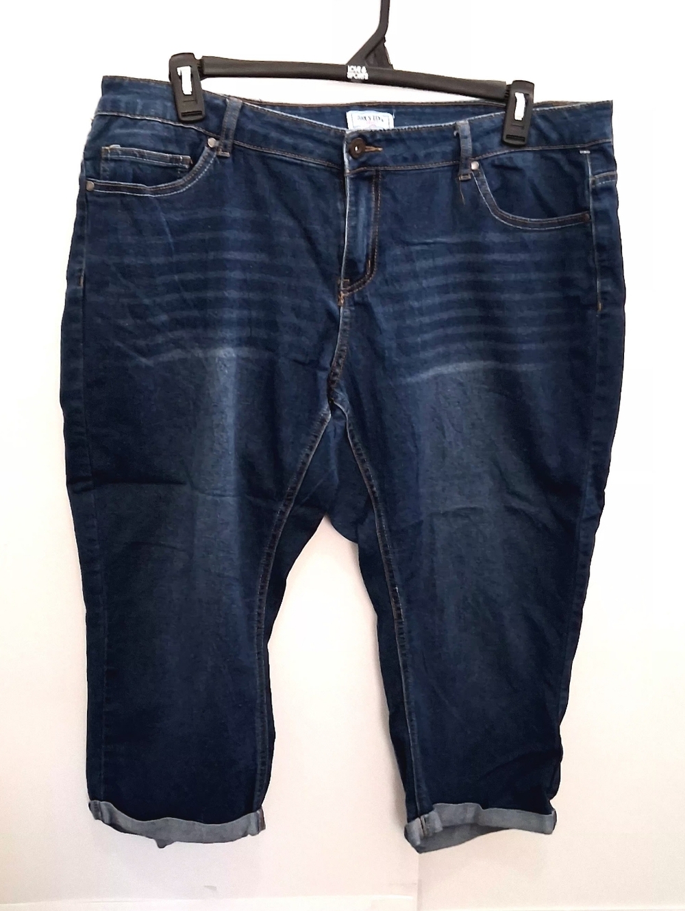 JEAN'S DENIM Women's Dark Blue Denim Capri Size 16W